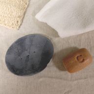 Grijze Speksteen Zeephouder 10x12 cm - Klassiek Ovaal