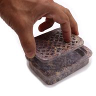 Spekstenen Zeephouder met Afvoer 11x8 cm - Klassiek Vierkant