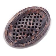 Spekstenen Zeephouder met Afvoer 11x8 cm - Klassiek Ovaal