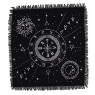Esoterisch Altaardoek met Franjes - Maan & Zon Kaart