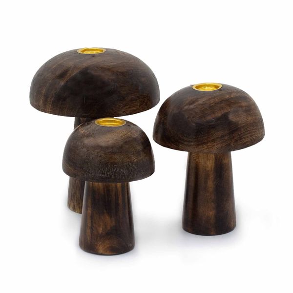 Set van 3 Wierookkegel Paddenstoelen (10cm 9cm 8cm)