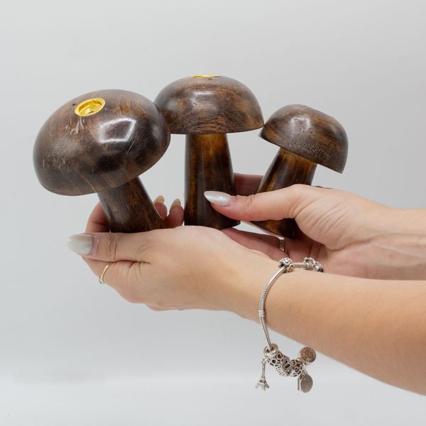 Set van 3 Wierookkegel Paddenstoelen (10cm 9cm 8cm)