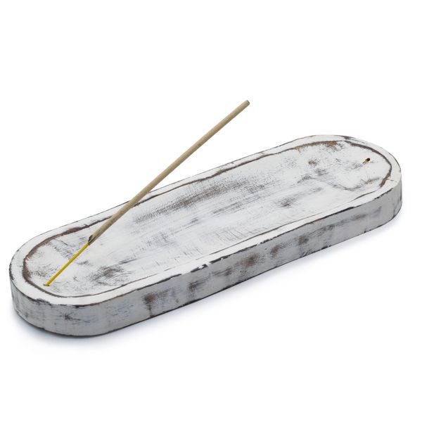Grote Wierookschaal 30x10 cm - Klassiek Whitewash