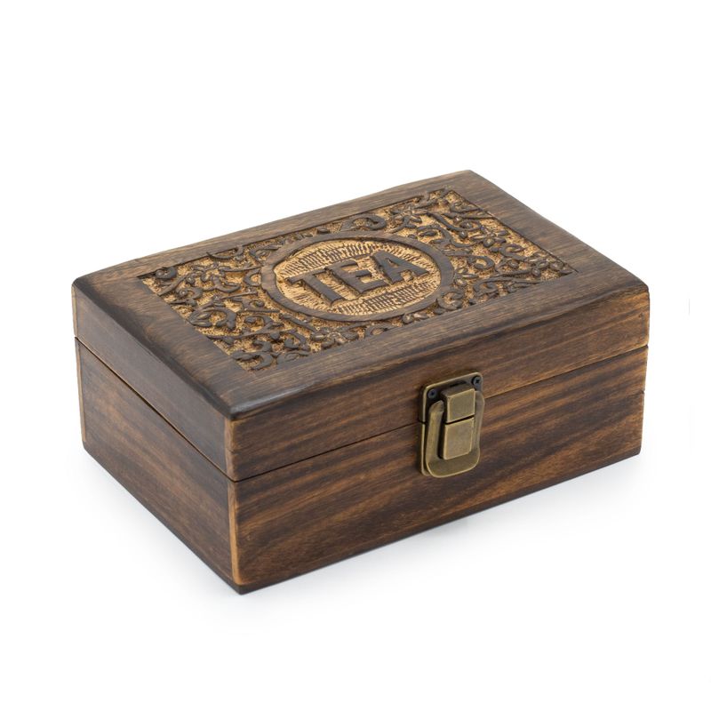 Mango Houten Theedoos – 6 vakken – 23x15x9,5 cm