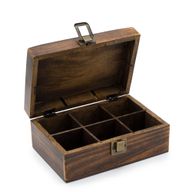 Mango Houten Theedoos – 6 vakken – 23x15x9,5 cm