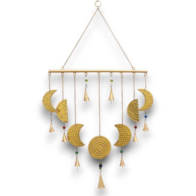 Indianen Windgong - Koperen Maanfasen Klokjes - 43x40cm