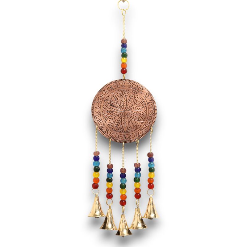 Indianen Windgong - Middel Levensboom - Chakra Kralen 5 Klokjes - 10x36cm