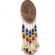 Indianen Windgong - Middel Levensboom - Chakra Kralen 5 Klokjes - 10x36cm