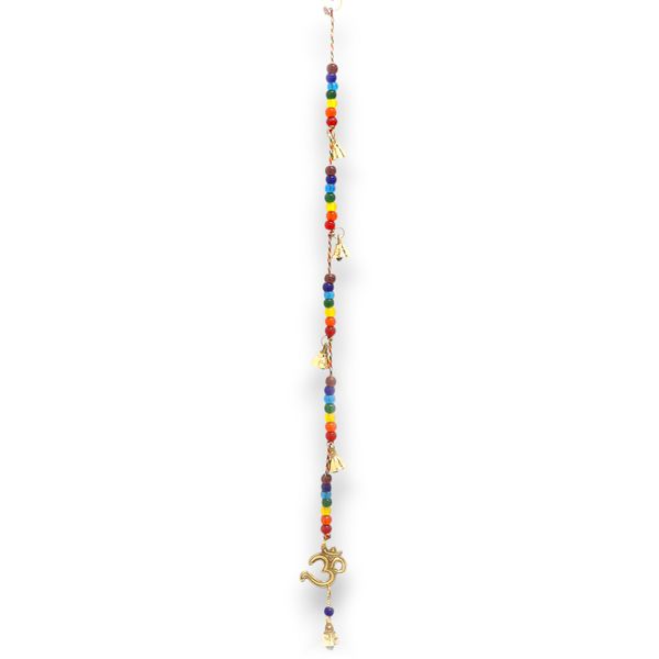 Indianen Windgong - Koperen OM met Chakra Kralen String Klokjes - 53cm