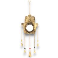 Indianen Windgong - Hamsa Grote Spiegel 5 Klokjes - 19x65cm