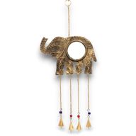 Indianen Windgong - Olifant Grote Spiegel 4 Klokjes - 24x60cm