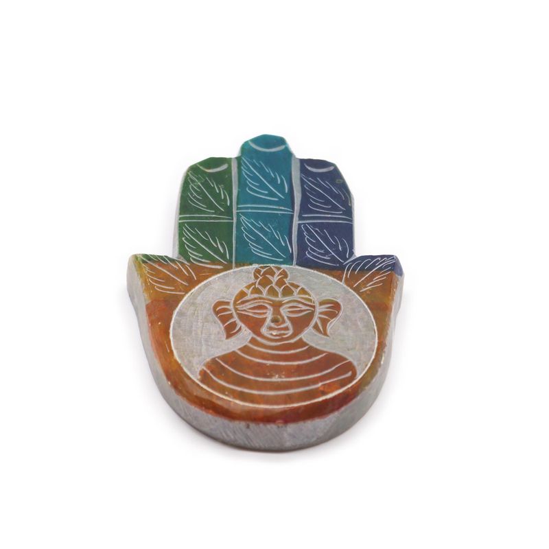 Speksteen Hamsa Wierookhouder 9x6cm - Boeddha