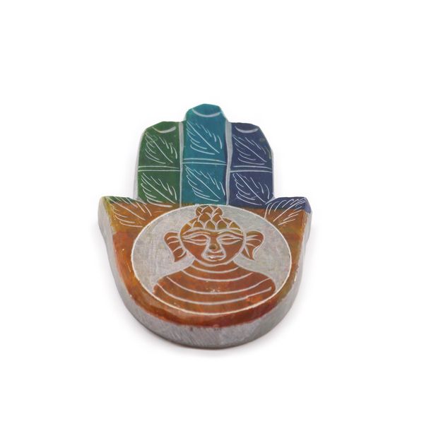 Speksteen Hamsa Wierookhouder 9x6cm - Boeddha