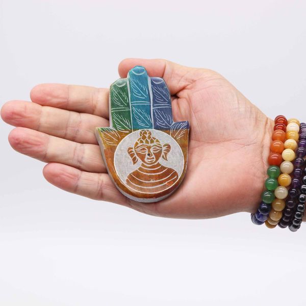 Speksteen Hamsa Wierookhouder 9x6cm - Boeddha