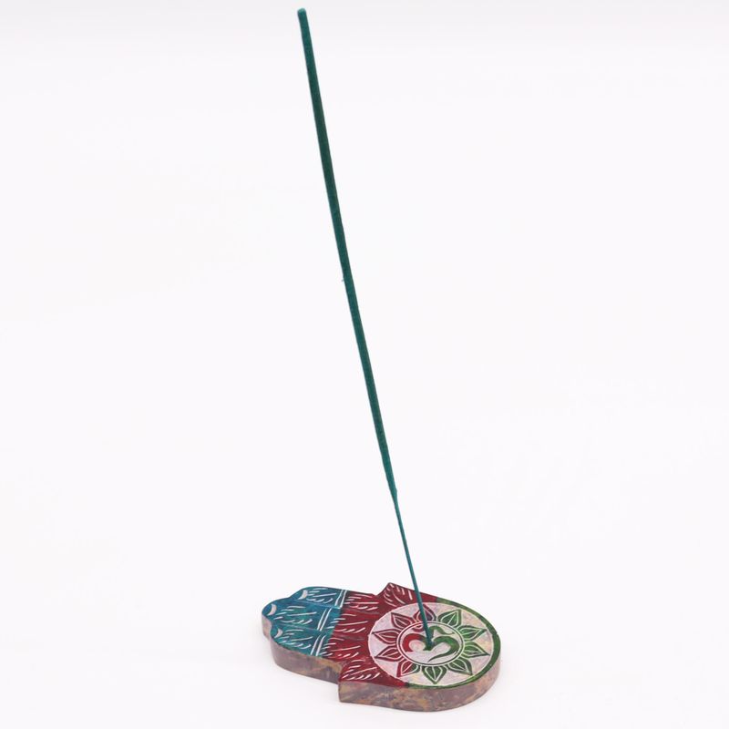 Speksteen Hamsa Wierookhouder 9x6cm - OM