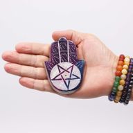 Speksteen Hamsa Wierookhouder 9x6cm - Pentagram