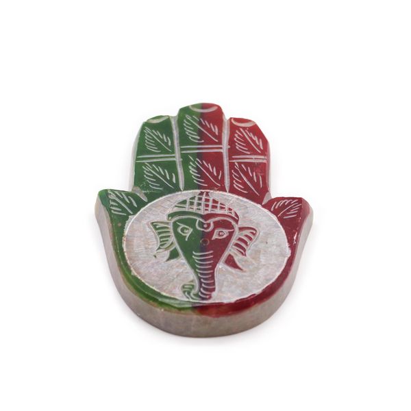 Speksteen Hamsa Wierookhouder 9x6cm - Ganesha
