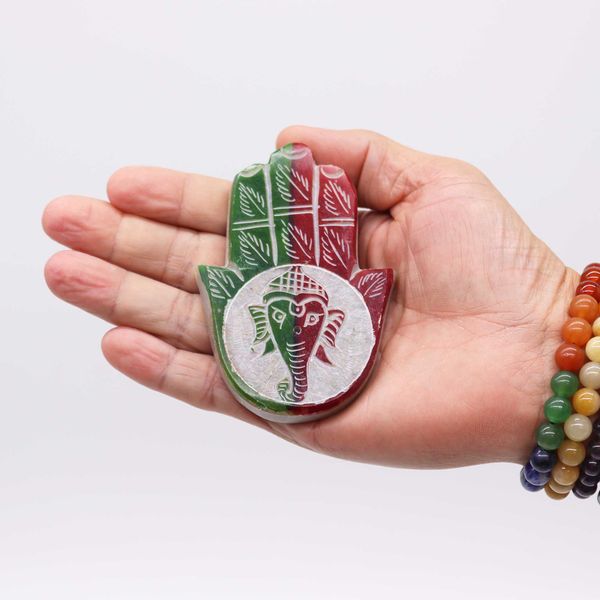 Speksteen Hamsa Wierookhouder 9x6cm - Ganesha