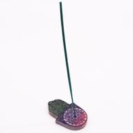 Speksteen Hamsa Wierookhouder 9x6cm - Lotus Bloem