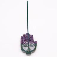 Speksteen Med Hamsa Wierookhouder 13x9cm - Levensboom