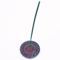 Speksteen Schijf Wierookhouder 8cm - Lotus in Lotus
