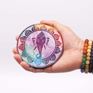 Speksteen Schijf Wierookhouder 10cm - Ganesha