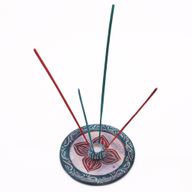 Speksteen Schijf Wierookhouder 12cm - Vier Blad (kegel & wierookhouder)