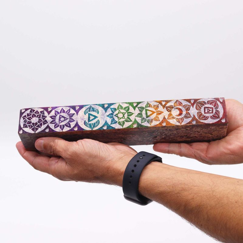 Speksteen Wierookdoos met Rookgaten 25cm - Chakra