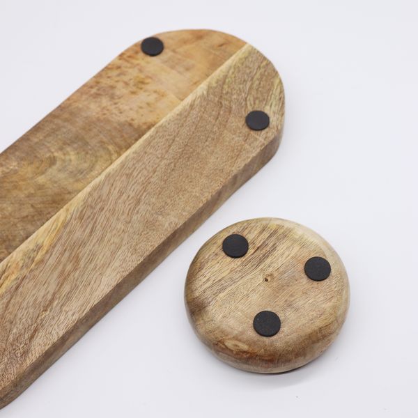 Mango Houten Dienblad met 3 Kommetjes - Mediterraan Tegelpatroon