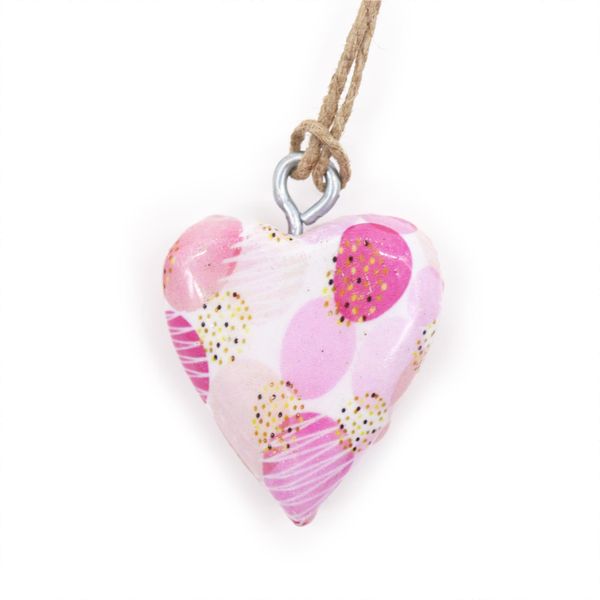 Kleine Decor Houten Harten - Roze Abstract