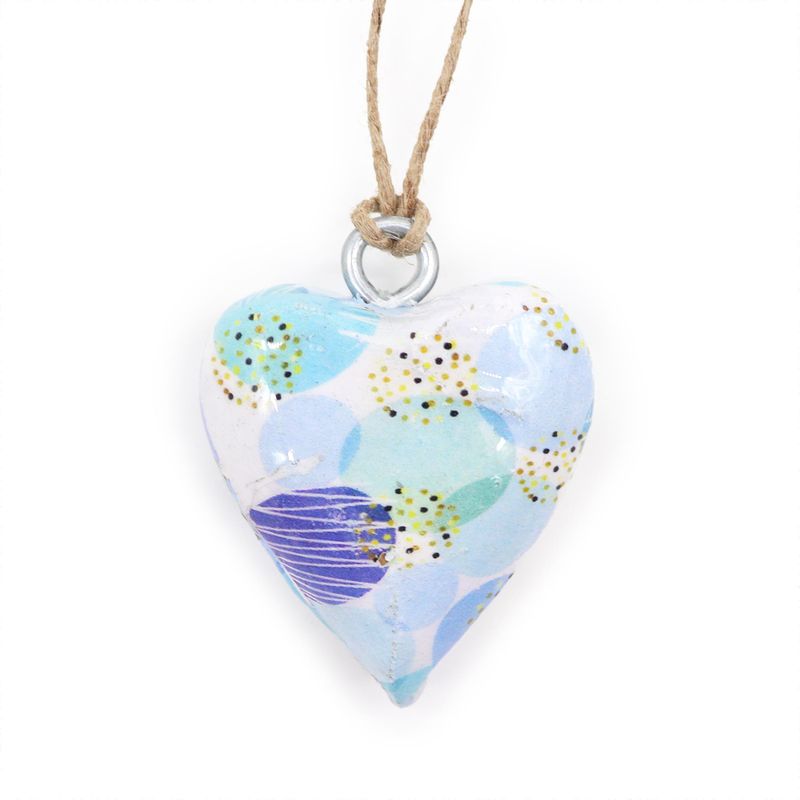 Kleine Decor Houten Harten - Blauw Abstract