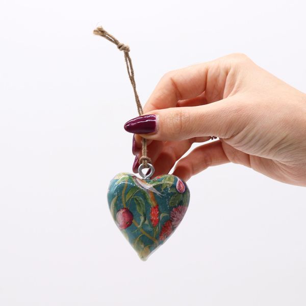 Grote Decor Houten Harten - Vogel & Bloemenpatroon