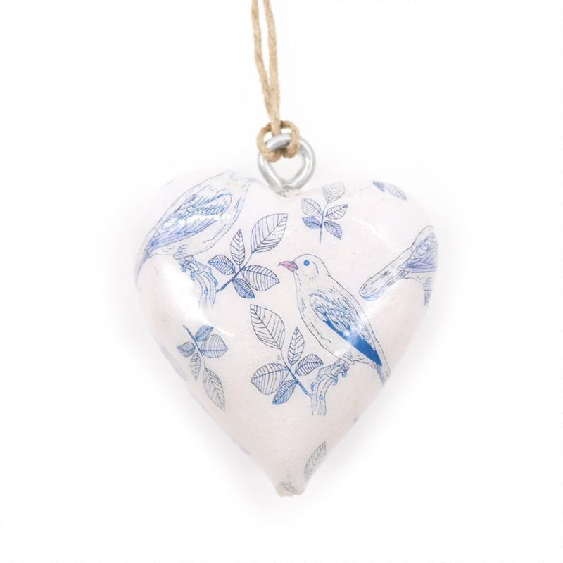 Grote Decor Houten Harten - Blauwe Vogel