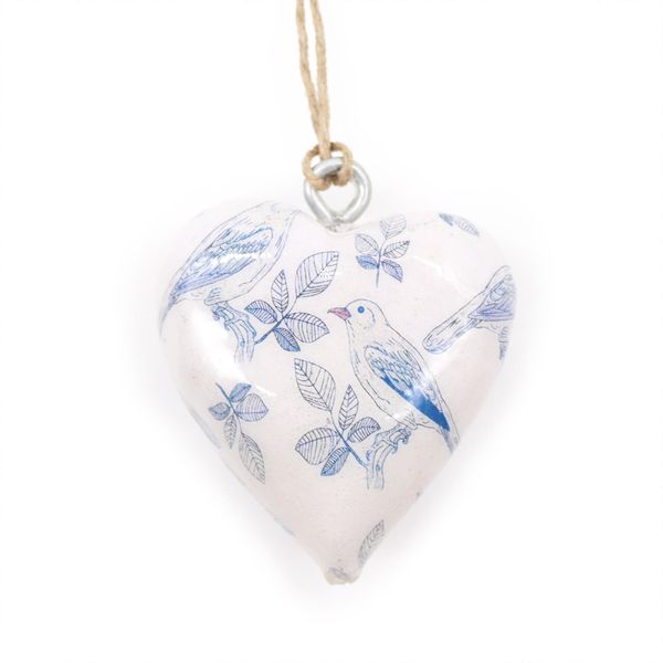 Grote Decor Houten Harten - Blauwe Vogel