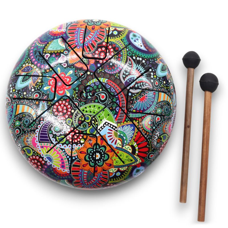 Stalen Tong Geluksdrumss Multi Kleur OM - 18cm
