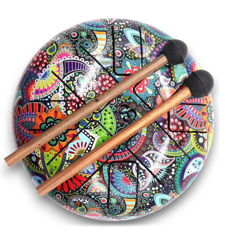 Stalen Tong Geluksdrumss Multi Kleur OM - 18cm