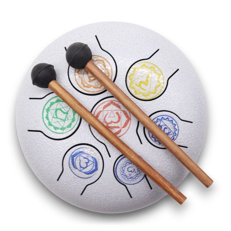 Stalen Tong Geluksdrumss 7 Chakra - 18cm