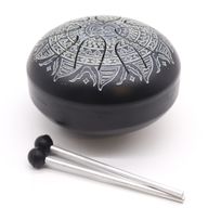 Stalen Tong Geluksdrumss Om Mandala Gegraveerd - 16cm