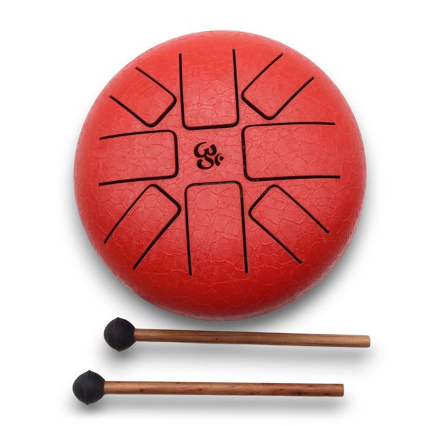 Stalen Tong Geluksdrumss Om Rood - 16cm