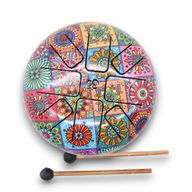 Medium Stalen Tong Geluksdrumss Multi Kleur - 17x13cm