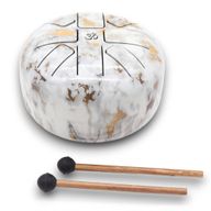 Medium Stalen Tong Geluksdrumss  Marmer - 17x13cm