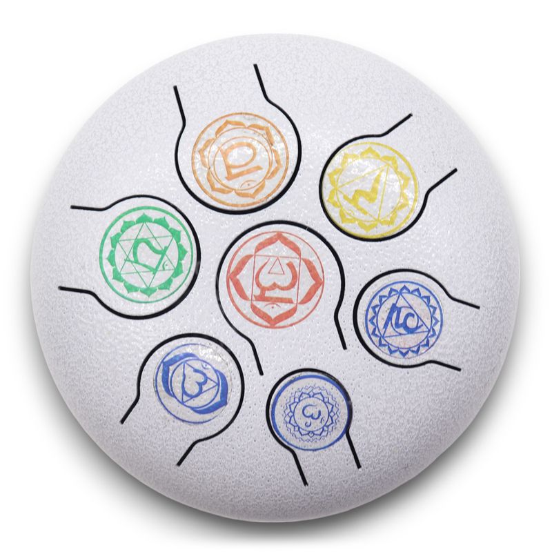 Medium Stalen Tong Geluksdrumss  7 Chakra - 17x13cm