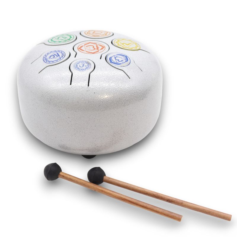 Medium Stalen Tong Geluksdrumss  7 Chakra - 17x13cm