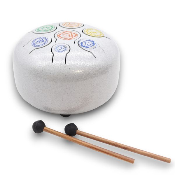 Medium Stalen Tong Geluksdrumss  7 Chakra - 17x13cm