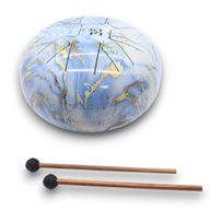 Medium Stalen Tong Geluksdrumss  Blauwe Lucht - 22x18cm