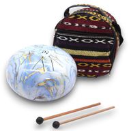 Medium Stalen Tong Geluksdrumss  Blauwe Lucht - 22x18cm