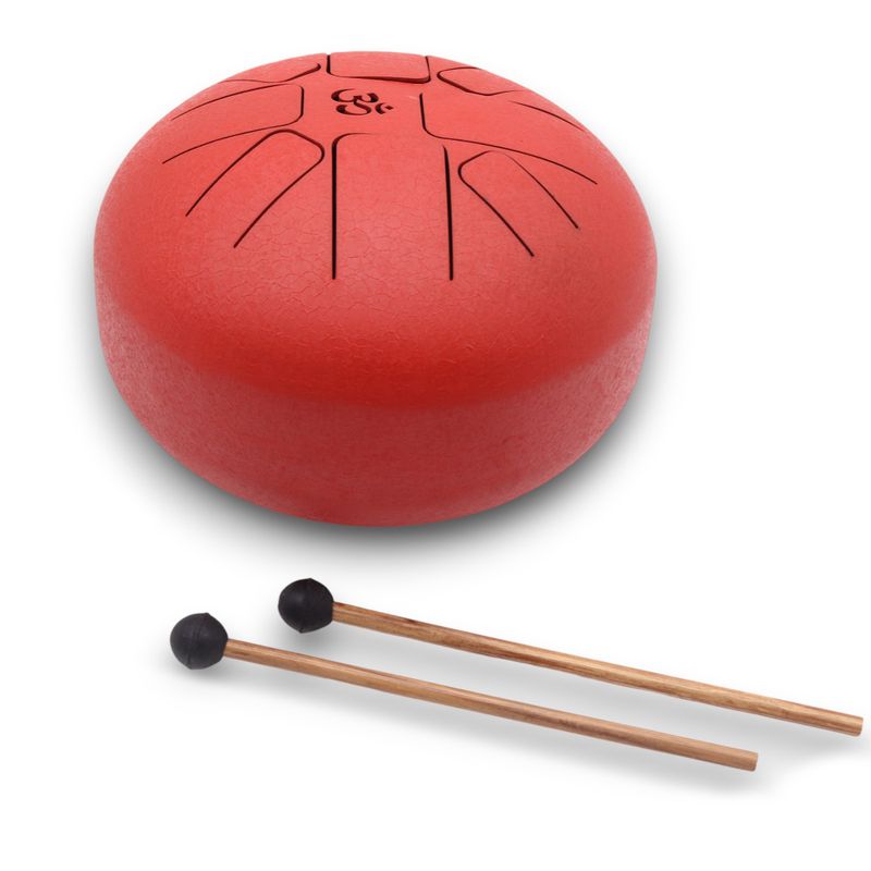 Medium Stalen Tong Geluksdrumss Om Rood - 22x16cm