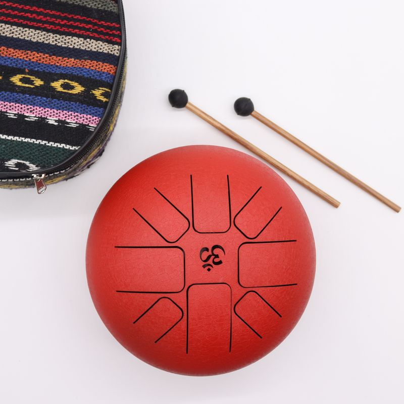 Medium Stalen Tong Geluksdrumss Om Rood - 22x16cm