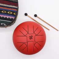 Medium Stalen Tong Geluksdrumss Om Rood - 22x16cm