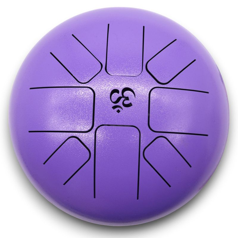 Medium Stalen Tong Geluksdrumss  Om Violet - 22x16cm